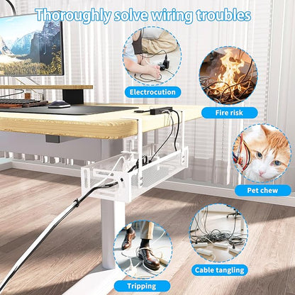 No Drill Under Desk Cable Management Tray, SONATURE 15.7" Cord Organizer - Image 9