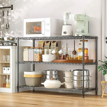 3-Shelf Adjustable Storage Shelves 36" W x 14" D x 36" H Metal Shelving Unit - Image 2