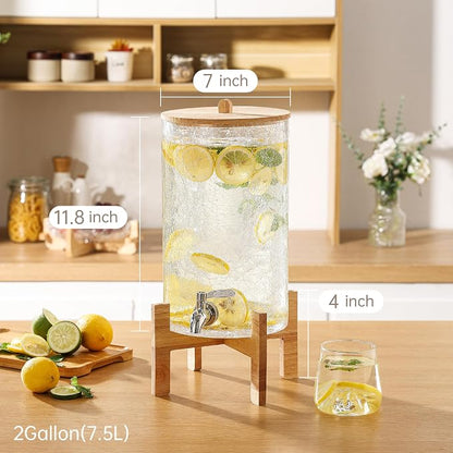2 Gallon Glass Drink Dispenser - Image 2