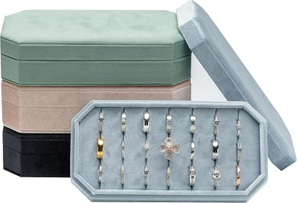 Velvet Ring Organizer Display Tray Jewelry Box Earring Holder Case - Image 7