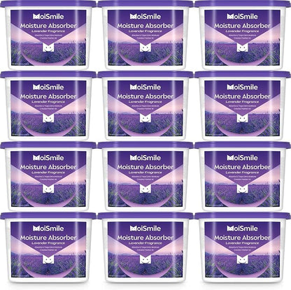 Moisture Absorbers 12 Pack, Lavender Fragrance Closet Dehumidifier by MoistureAbsorbers
