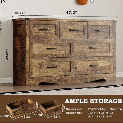 7-Drawer Dresser for Bedroom, Modern Wooden Chest of Drawers - Image 2