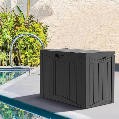 50 Gallon Plus Resin Deck Box, Waterproof Outdoor Storage Box - Image 8