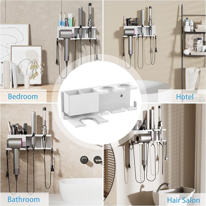 Hair Dryer Holder, Hair Tool Organizer Wall Mount, Metal Blow Dryer Holder - Image 8