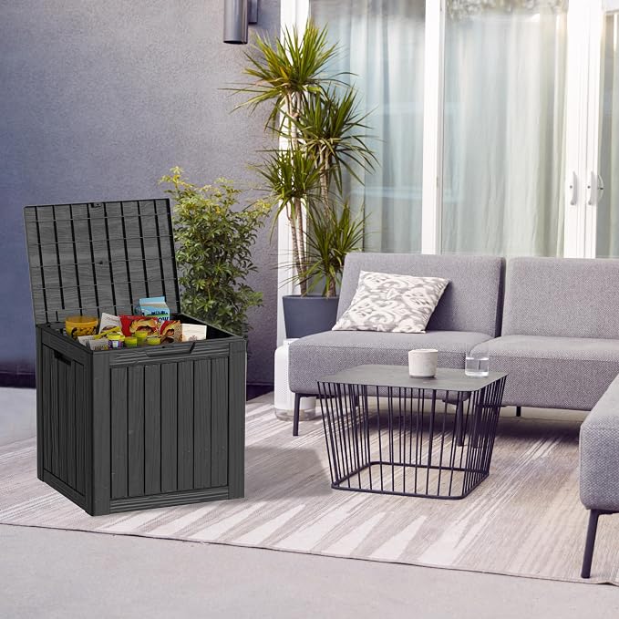 35 Gallon Resin Deck Box, Waterproof Outdoor Storage Box - Image 2