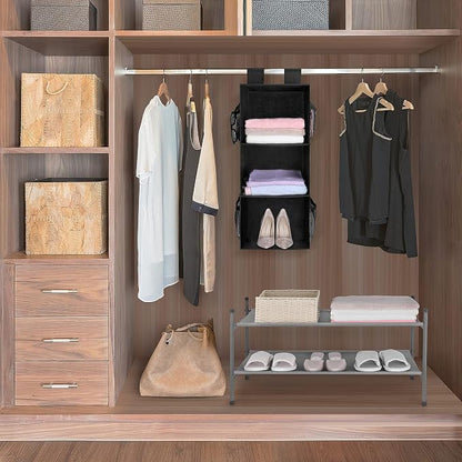 MAX Houser 3-Shelf Hanging Closet Organizers, Collapsible Closet Hanging Shelves - Image 7