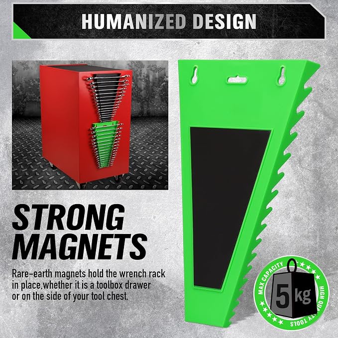 SWANLAKE GARDEN TOOLS Magnetic Wrench Organizer 2-Piece, 32-Slot Drawer Storage - Image 4