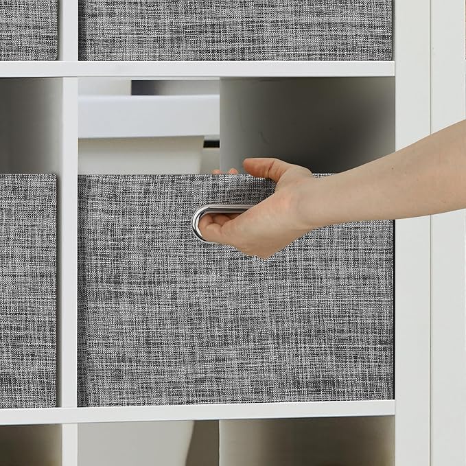 Posprica Closet Storage Bins, 4 Pack Closet Shelf Organizers, Linen Fabric - Image 6