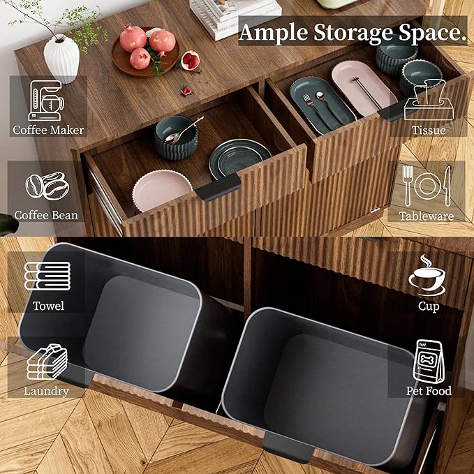 Double Tilt-Out Trash Cabinet, Laundry Hamper Cabinet - Image 4