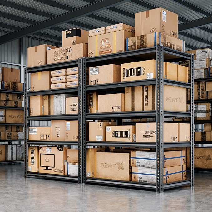 72"H Storage Shelves heavy duty, 2000LBS Garage Shelving, 5 Tier Metal Shelving - Image 8