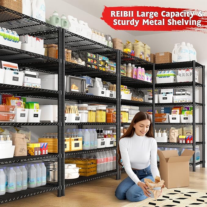 REIBII 6 Tier Wire Shelving, 1800LBS Storage Shelves Metal Shelves - Image 4