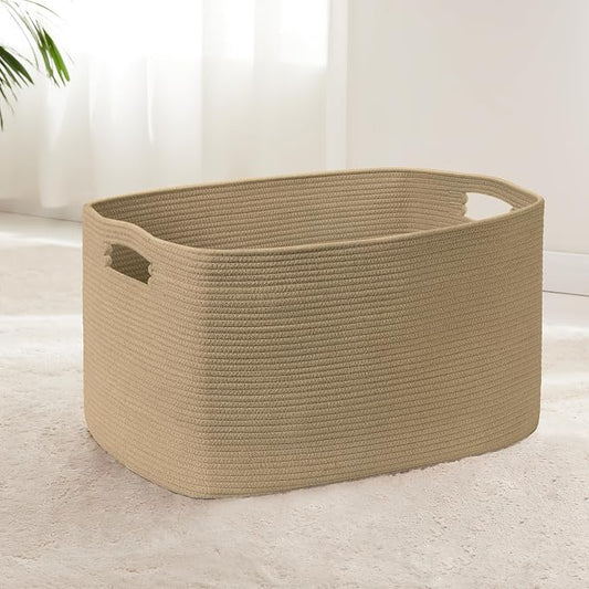 86L Large Wicker Laundry Basket by SunNewt
