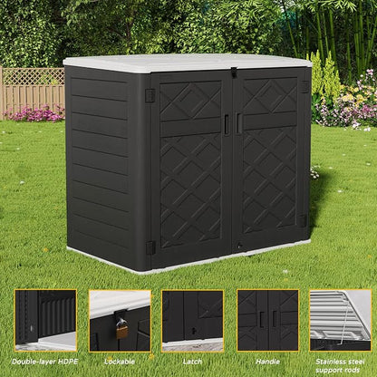 Resin Outdoor Storage Shed, 38 cu.ft Outdoor Storage Box Waterproof - Image 5