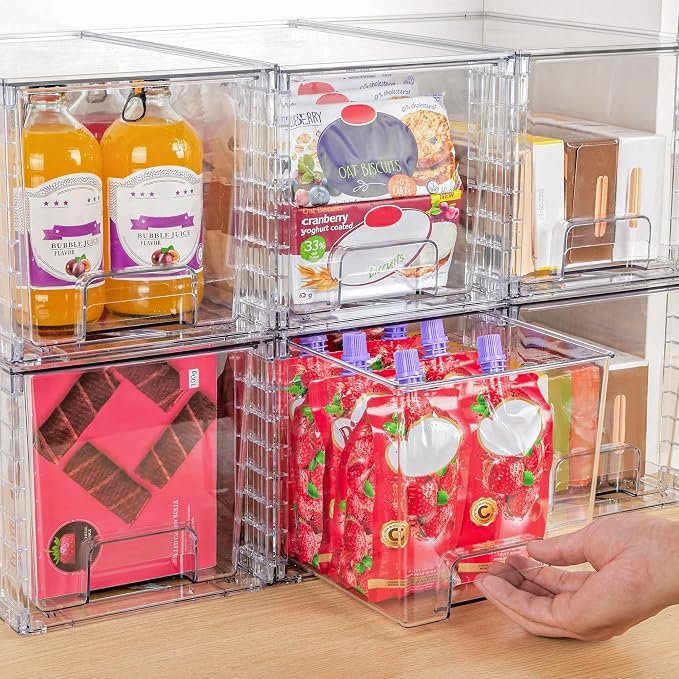 Vtopmart 4 Pack Large Stackable Storage Drawers, Easily Assemble Acrylic - Image 6