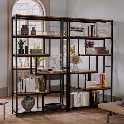 IRONCK Bookshelves 6 Tiers, Industrial Etagere Heavy Duty Shelves - Image 2