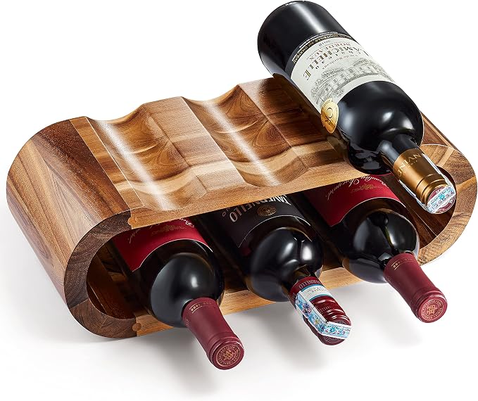 BLUEWEST Wooden Wine Racks Countertop – 6 Bottle Freestanding Wine Holder Stand by BLUEWEST