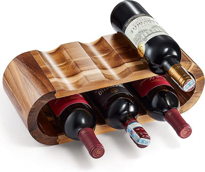 BLUEWEST Wooden Wine Racks Countertop – 6 Bottle Freestanding Wine Holder Stand by BLUEWEST
