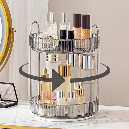 360 Rotating Makeup Organizer for Vanity, Bathroom Countertop Spinning Perfume by Weidace