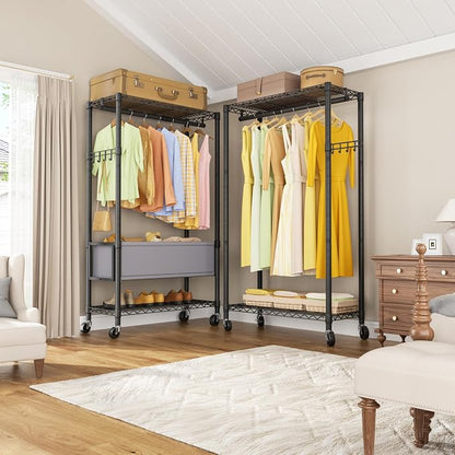 Clothes Rack, Heavy Duty Garment Rack 3 Tier Adjustable - Image 4