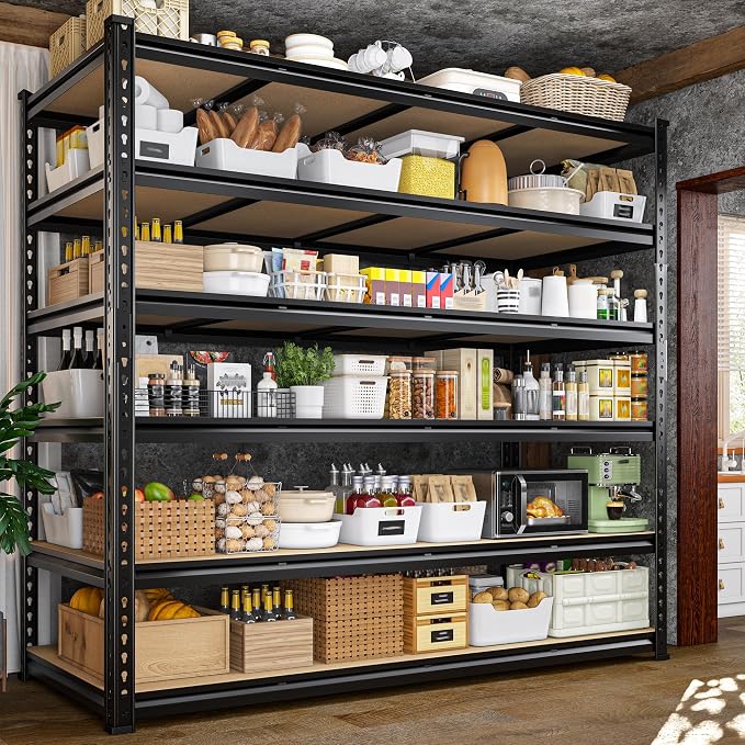 83.8"H Garage Shelving 59.8"W Metal Shelving 3000LBS Storage Shelves Heavy Duty - Image 8