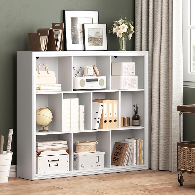 Book Shelf with 10-Cube, 43” Wide Bookshelf with Anti-Tip Device, 38” Tall Open - Image 7