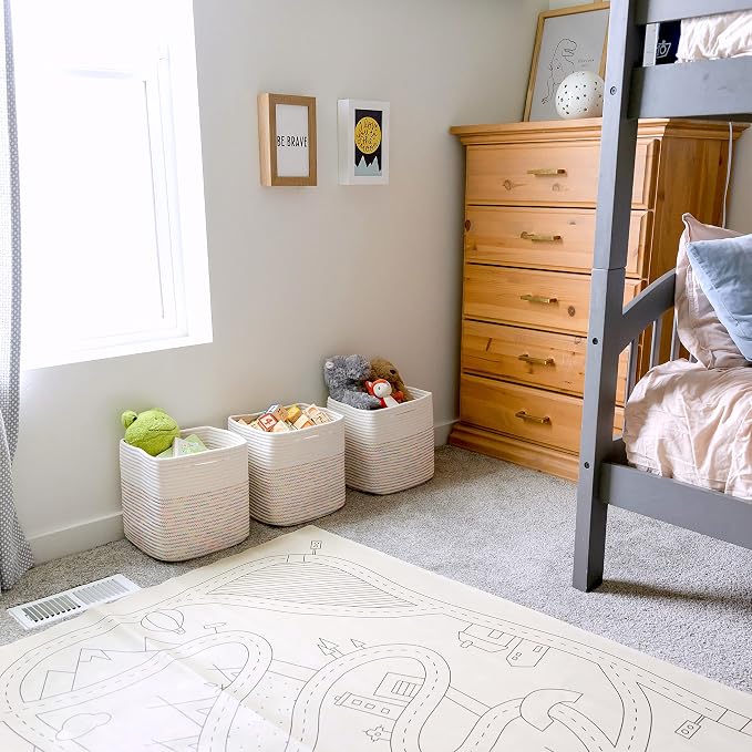 NaturalCozy Storage Cubes 11 Inch Cotton Rope Woven Baskets - Image 5