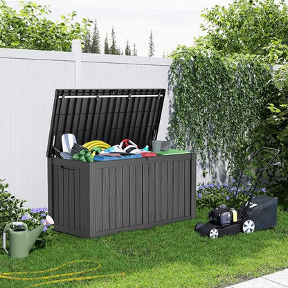 180 Gallon Large Deck Box, Resin Outdoor Storage Box - Image 6