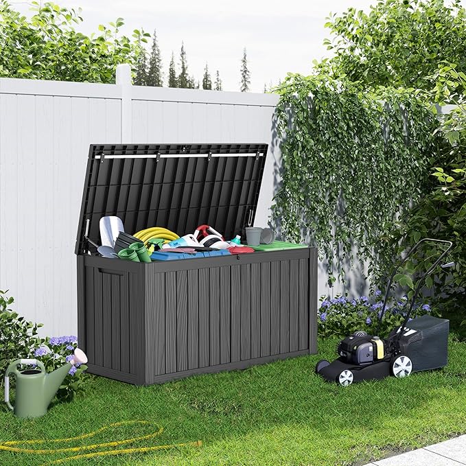 150 Gallon Deck Box, Resin Outdoor Storage Box - Image 4