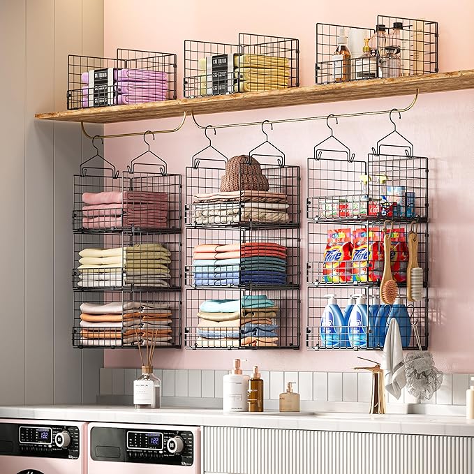 Sonyabecca 3-Tier Hanging Closet Organizer, Foldable Cabinet Wire Storage - Image 2