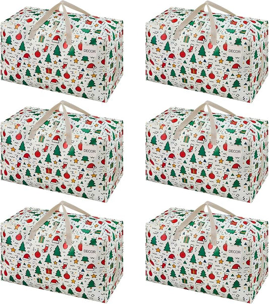 VENO 6 Pack Moving Bags and Large Christmas Decoration Storage Bins by Veno