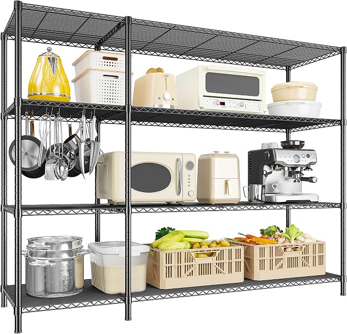 52.4W Wire Shelving Rack, 4Tier Metal Shelving Unit, 1120LBS Heavy Duty Storage by Romorgniz