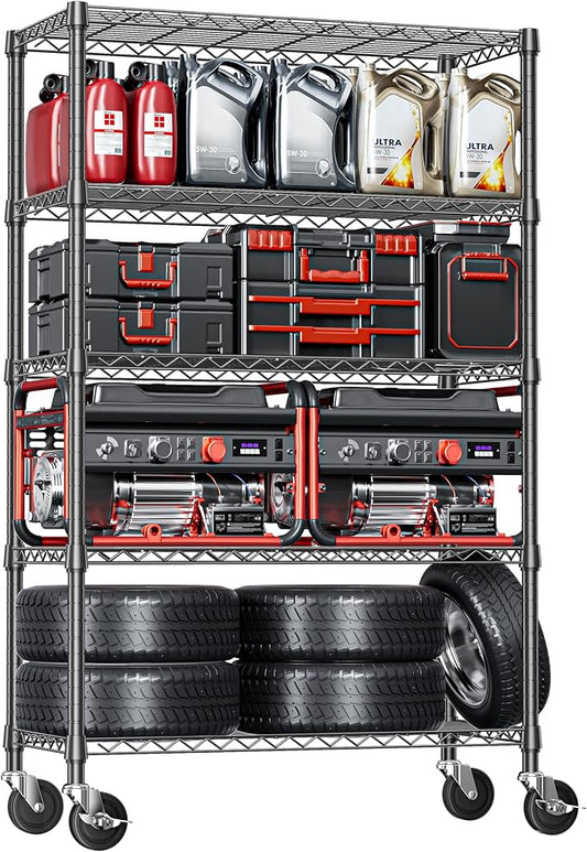 IZEUK 5-Tier Adjustable Heavy Duty Steel Wire Shelving Unit by IZEUK