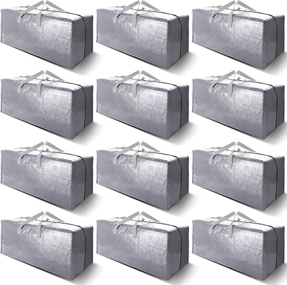 12 Pack Heavy Duty Extra Large Moving Bags W/Backpack Straps by VELVETSURE