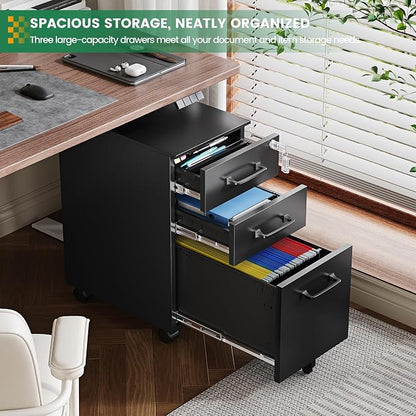3 Drawer Slim File Cabinet, Mobile Filing Cabinet - Image 7