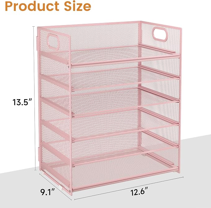 Subekyu 6-Tier Desk Paper Organizer, Desktop File Letter Tray - Image 5