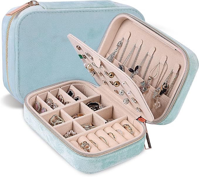 Dajasan Velvet Jewelry Boxes, Mini Travel Jewelry Case, Small Portable Travel by DAJASAN