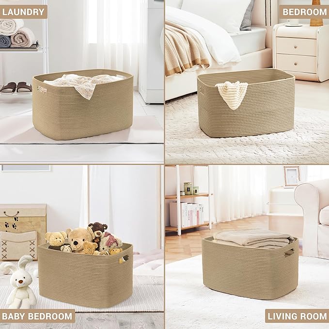 60L Small Wicker Laundry Basket - Image 5