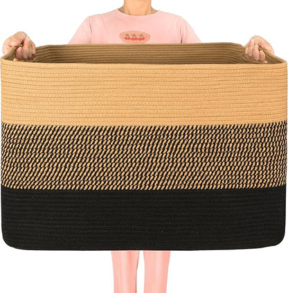 MINTWOOD Design 112L Extra Large Blanket Basket Holder Living Room, Pool Towels by MINTWOODDesign