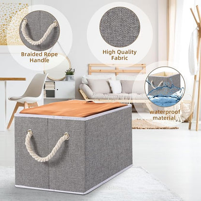 Yawinhe Collapsible Storage Bins 3-Pack, Large Fabric Baskets - Image 5
