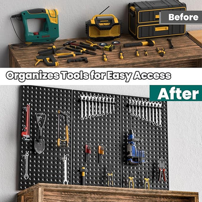EVERHANGER Metal Pegboard Panels 24" x 12", Heavy Duty Steel Peg Boards - Image 6