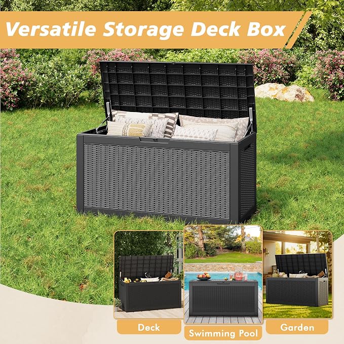 Outdoor Storage Box, Resin Deck Boxes Outdoor Waterproof - Image 7