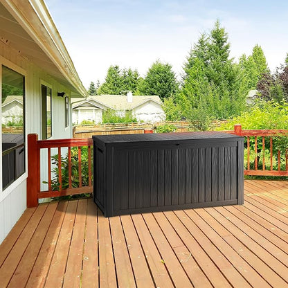 TARKARI 270 Gallon Lockable Resin Deck Box, Waterproof & UV-Resistant Outdoor - Image 3