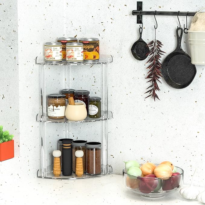 3 Tier Countertop Corner Organizer Shelf 7x7x15.7 Inch, Countertop Acrylic - Image 6