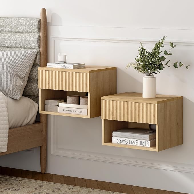 Floating Nightstands Set of 2 by MoomJiee