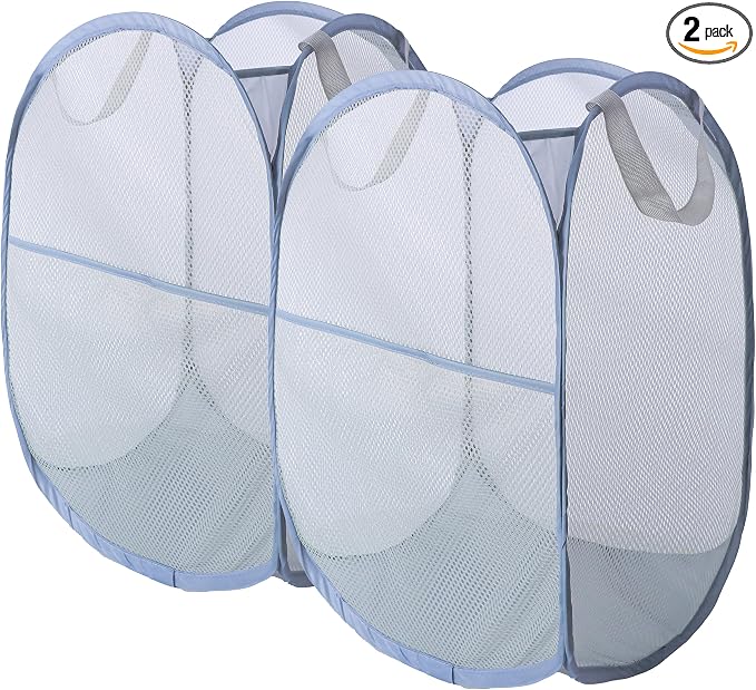 Foldable Mesh Popup Laundry Hamper, Laundry Basket Easy to Open and Fold by Unknown