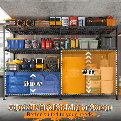 REIBII 81.5''W Storage Shelves 3680LBS Garage Shelving Heavy Duty 4 Tier Metal - Image 7