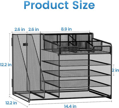 Lavatino Desk Organizer, 5-Tier Metal Mesh Paper Letter Tray - Image 7