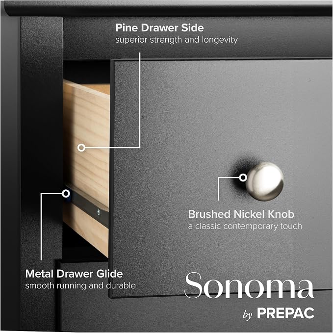 Prepac Sonoma 6 Drawer Dresser for Bedroom, Tall Chest of Drawers, Bedroom - Image 9