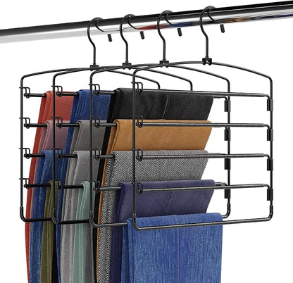Fontaines Luxury 5 Tier Pants Hangers 4 Pack by Fontaines