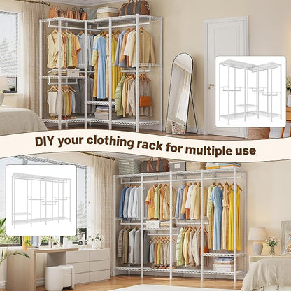 Raybee 76.9" H Clothes Rack Heavy Duty Loads 1100 LBS Metal Clothing Racks - Image 7